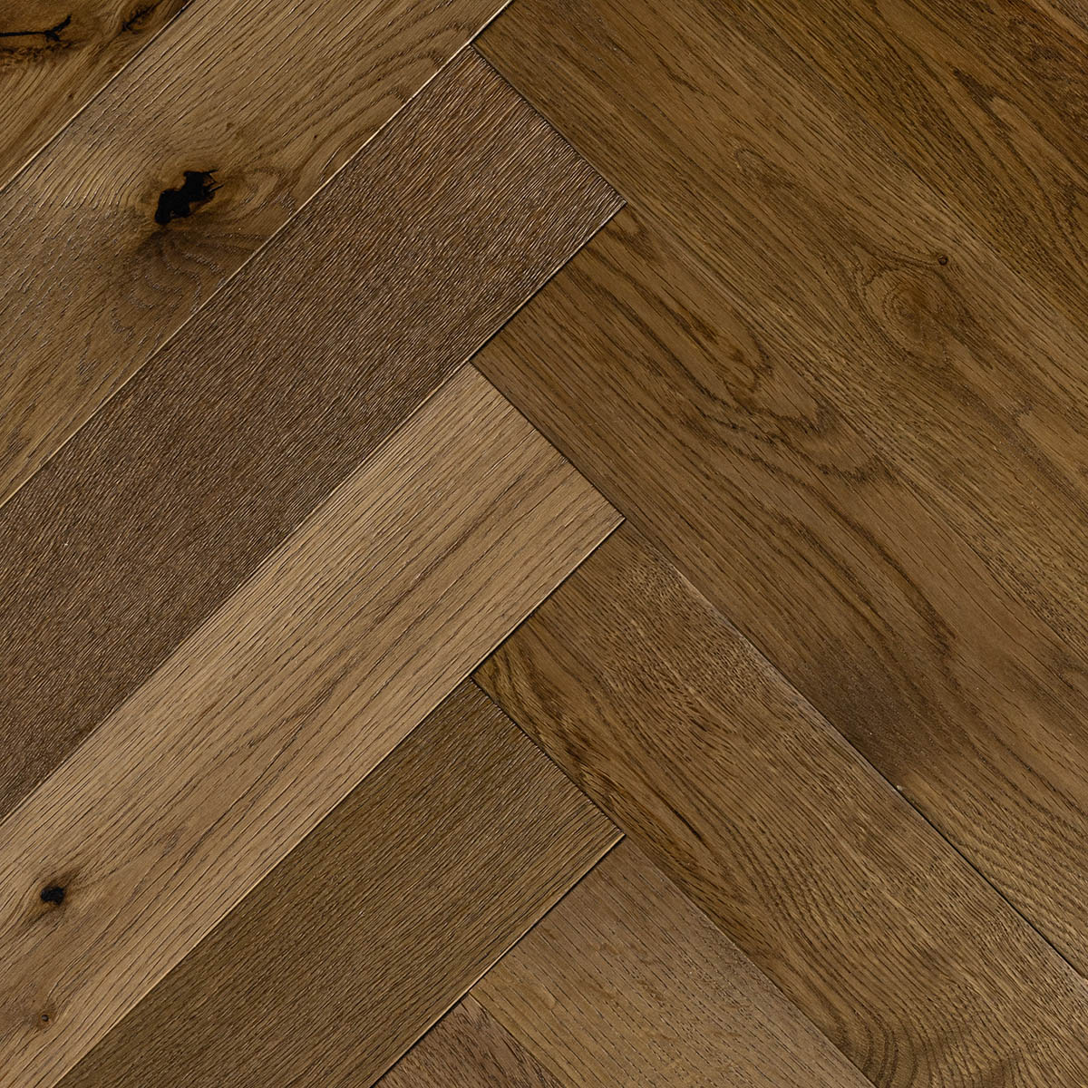 Smokey Rise - Rustic-Grade Oak Herringbone Floor 280mm x 70mm