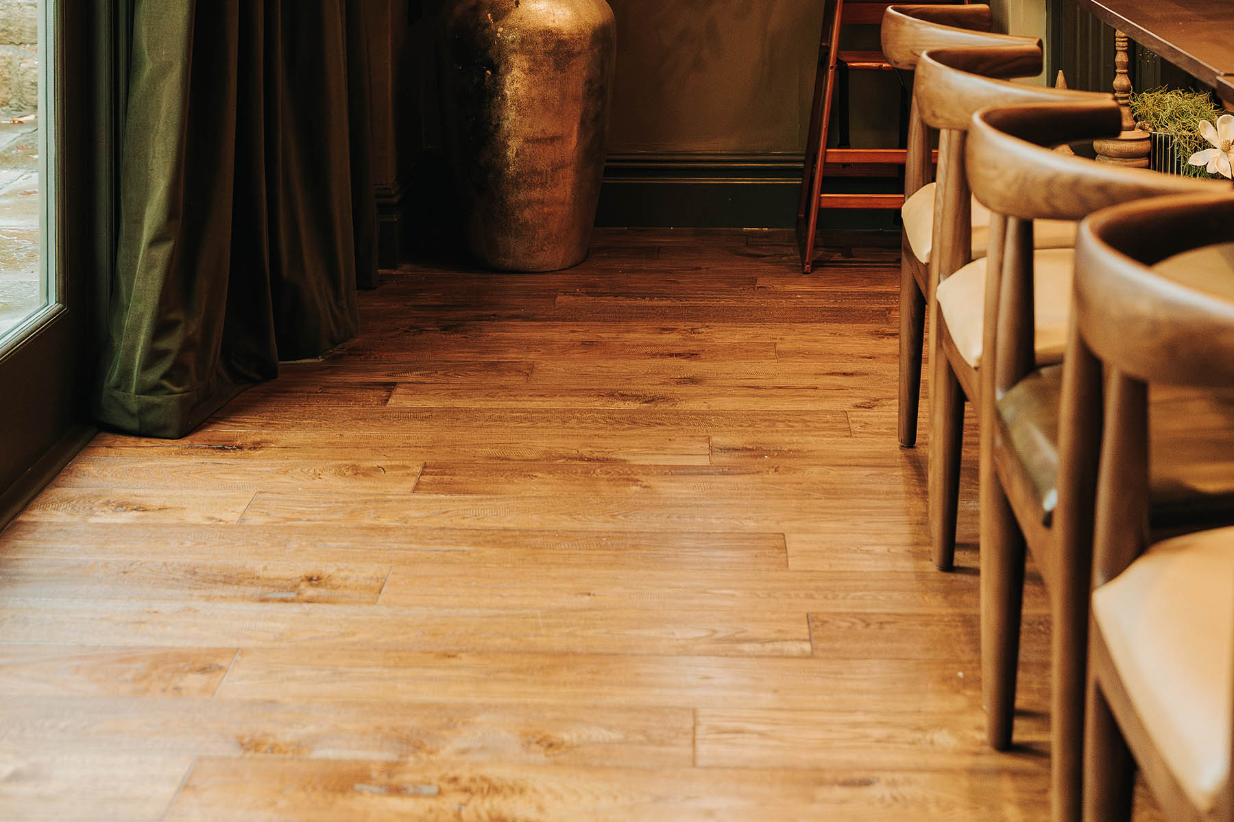 Bespoke wood flooring featuring UV oil finish