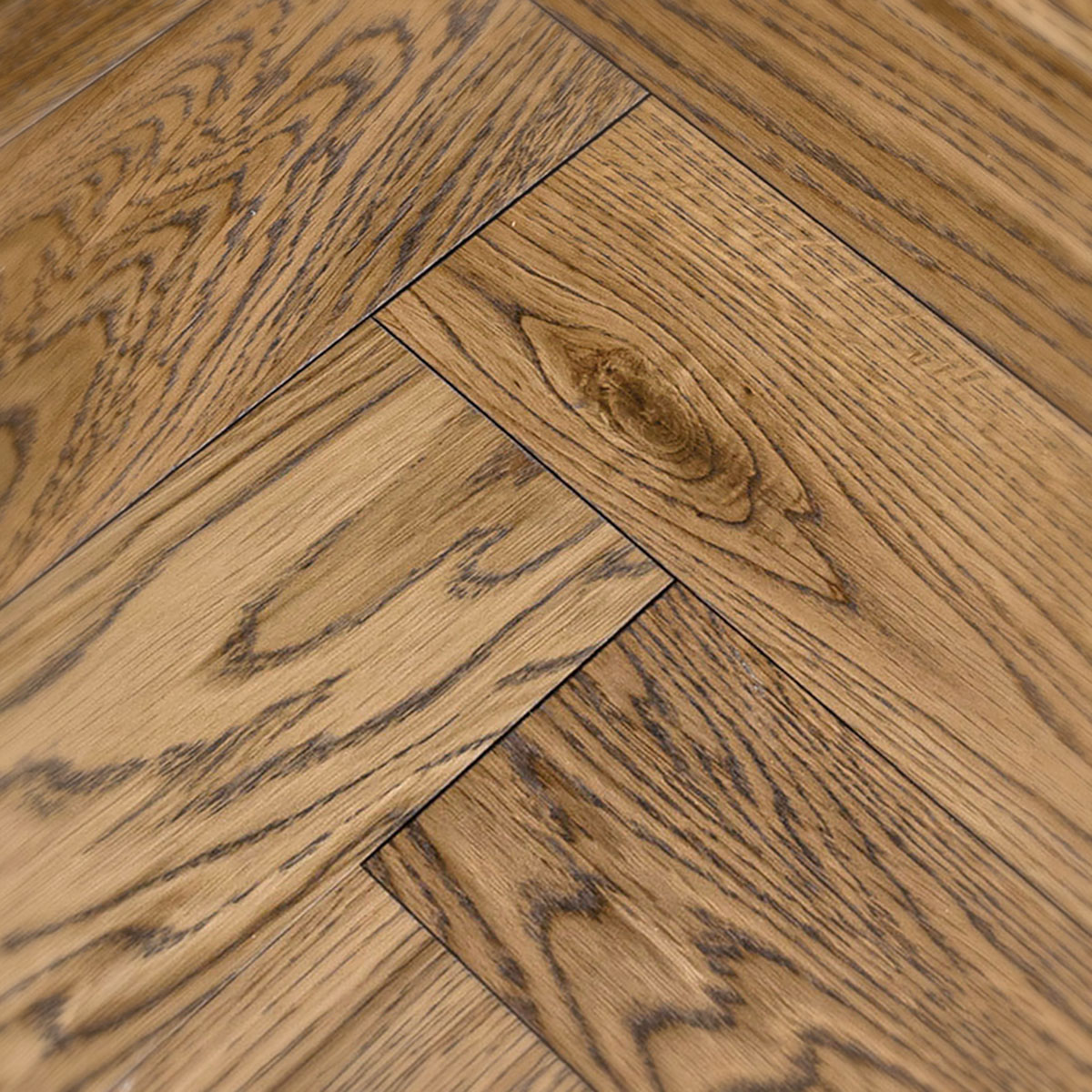 Roslin Grove Herringbone - Golden Oak Wood Floor