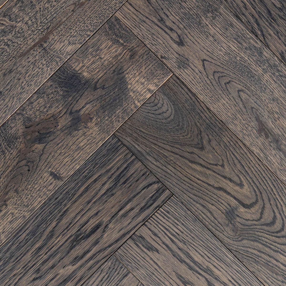 Burgh Street - Brushed Grey Herringbone Oak Floor 