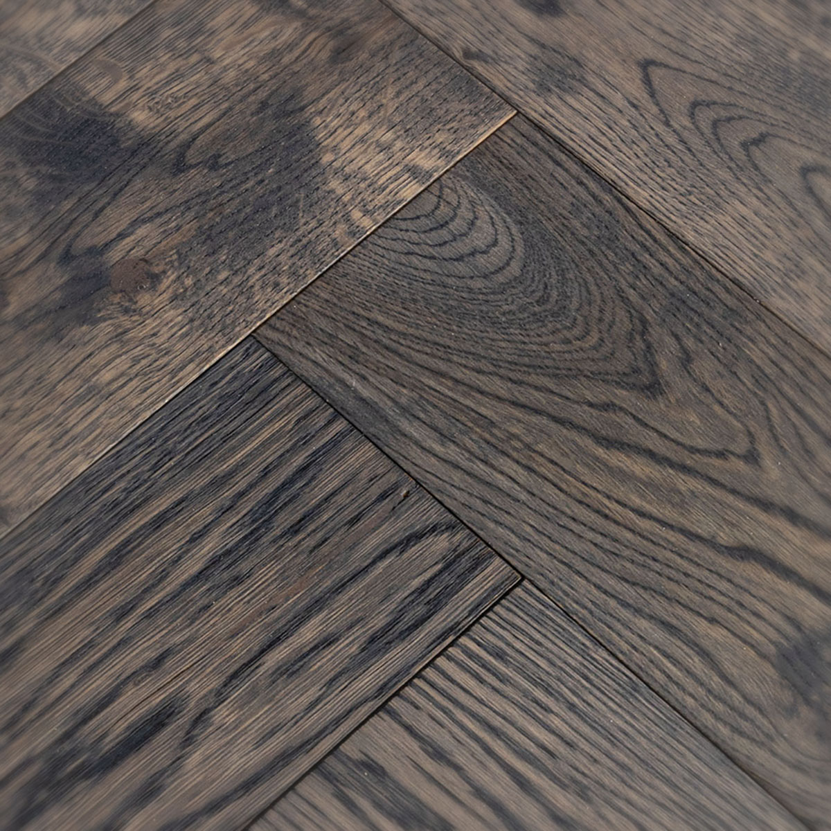 Burgh Street - Brushed Grey Herringbone Oak Floor 