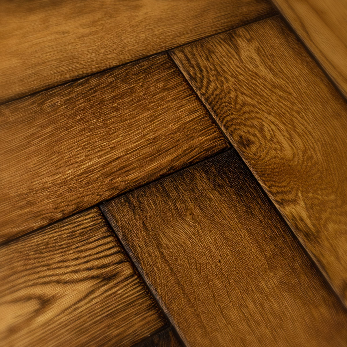 Stancliffe Herringbone - Distressed European Oak Floor