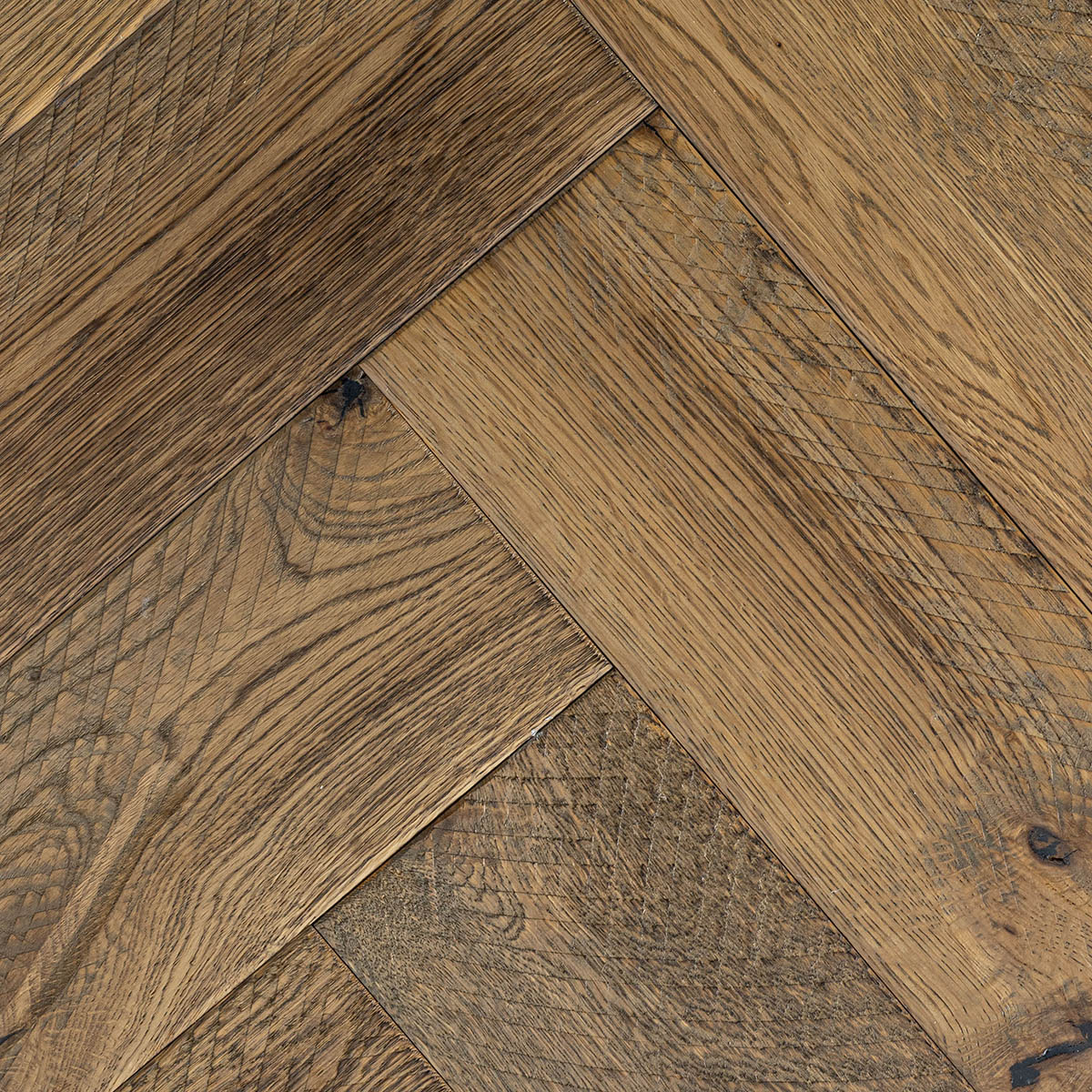 mackenzie-square Herringbone - Engineered Cobbled Edged Oak Floor