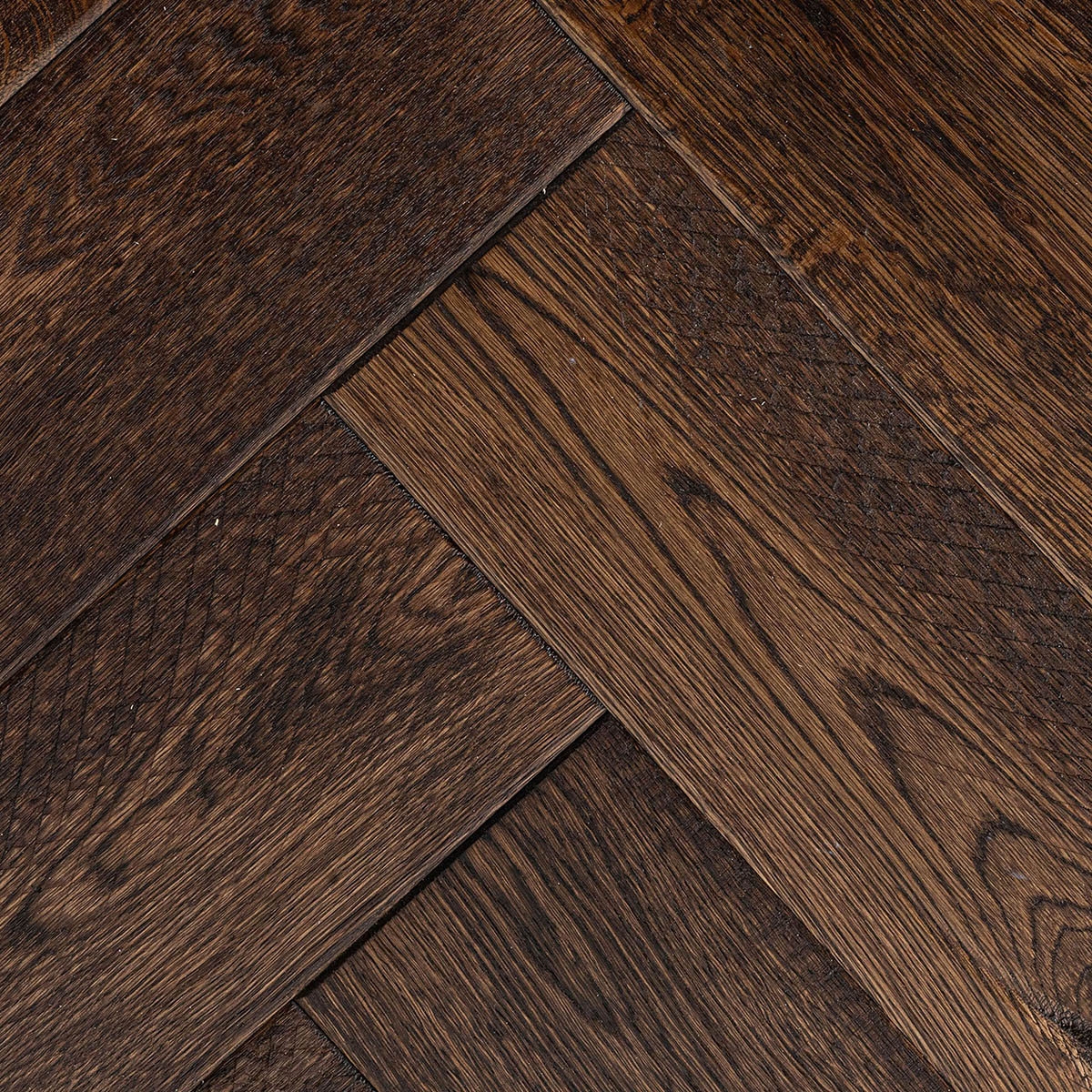 penrith-oak Herringbone - Engineered Cobbled Edged Oak Floor
