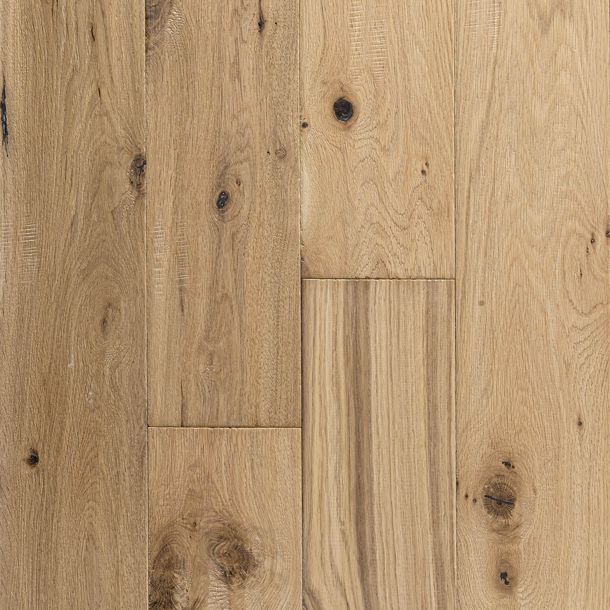 Rustic-grade European oak floor with a hand worked surface texture
