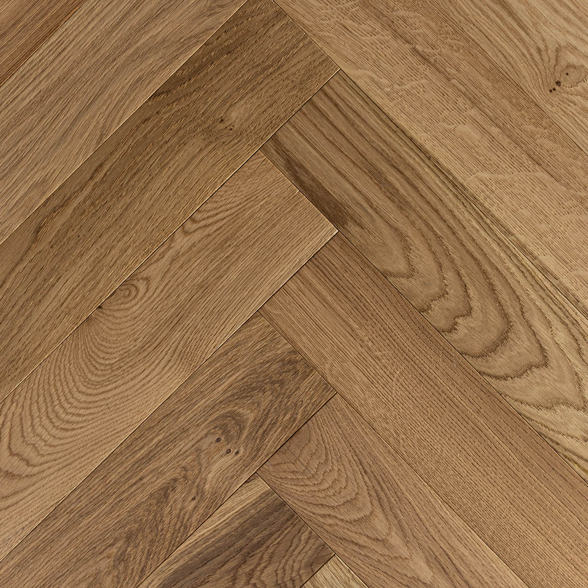 Natural-grade European oak floor finished with an unfinished look