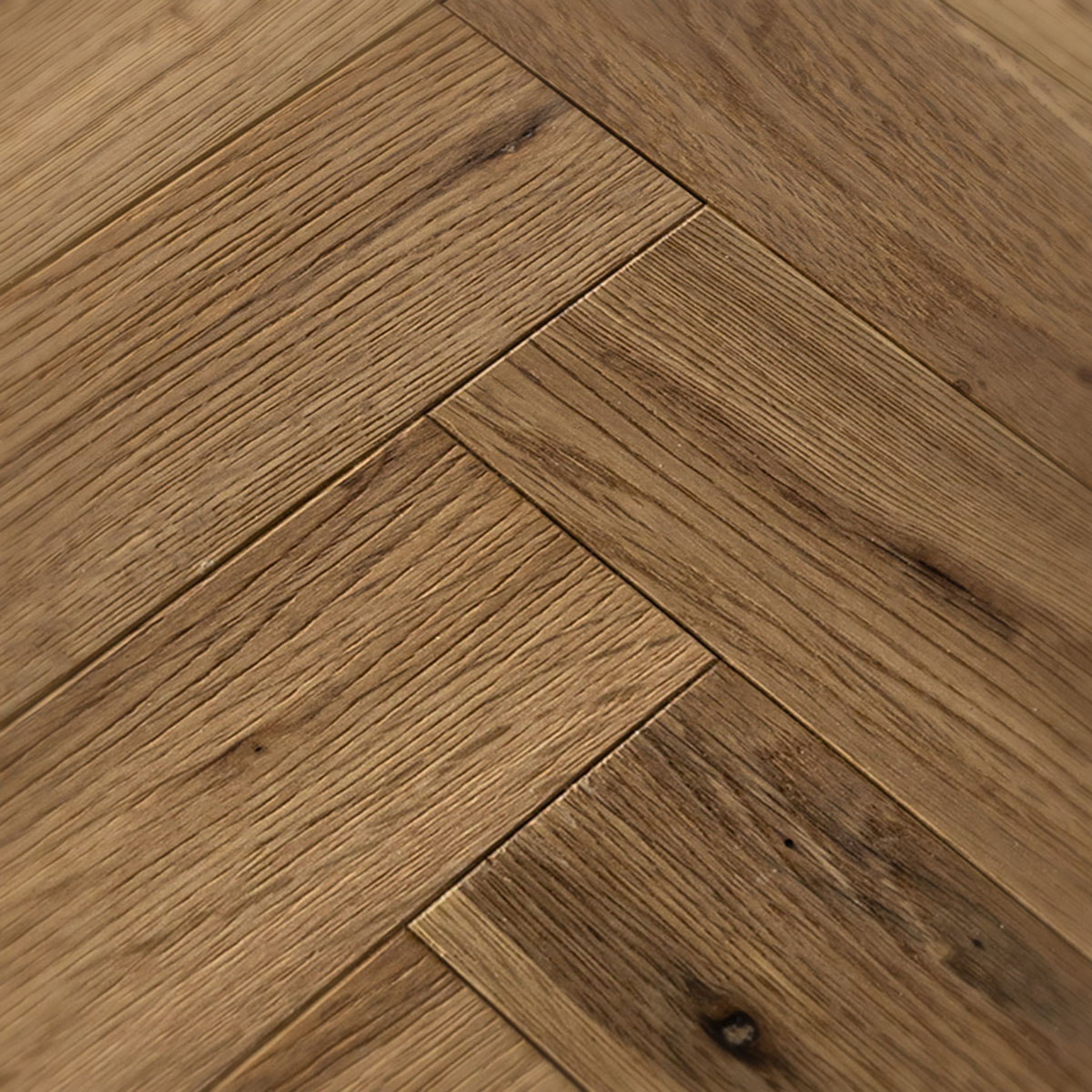 Natural-grade European oak floor with an unfinished look