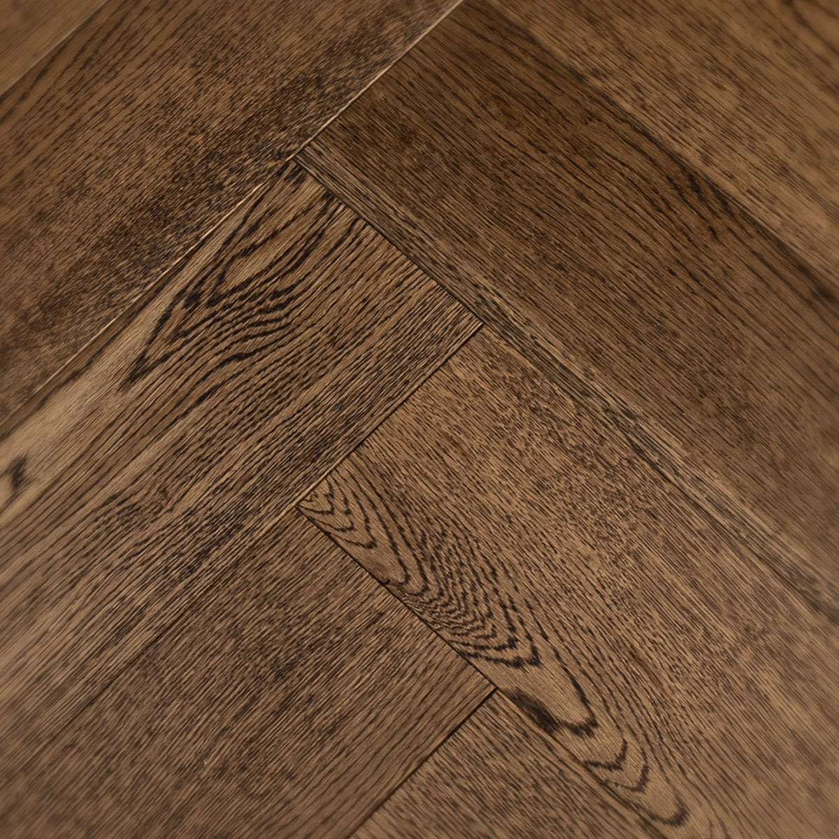 Natural-grade European oak floor finished with a walnut stain